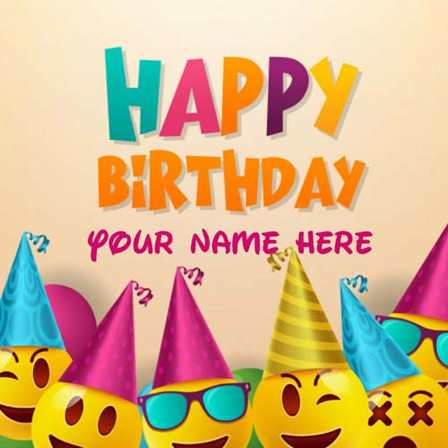 Smiley Birthday Greeting Card With Name On It
