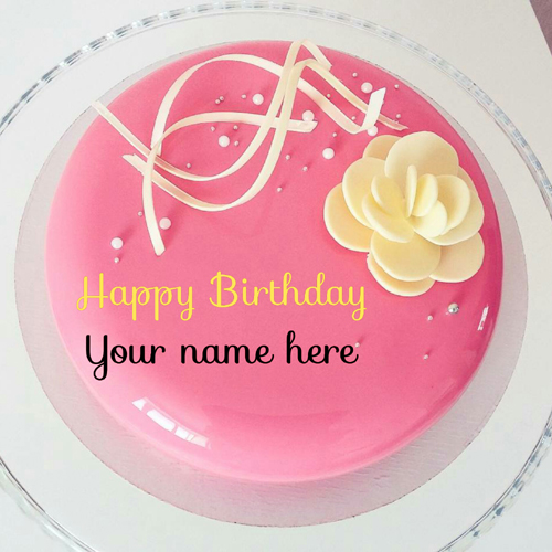 Rose Flavor Birthday Cake For Sister With Name On It