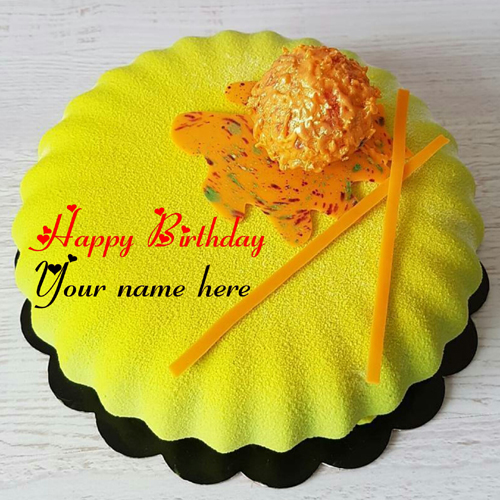 Honey Cheese Birthday Cake With Name For Sister