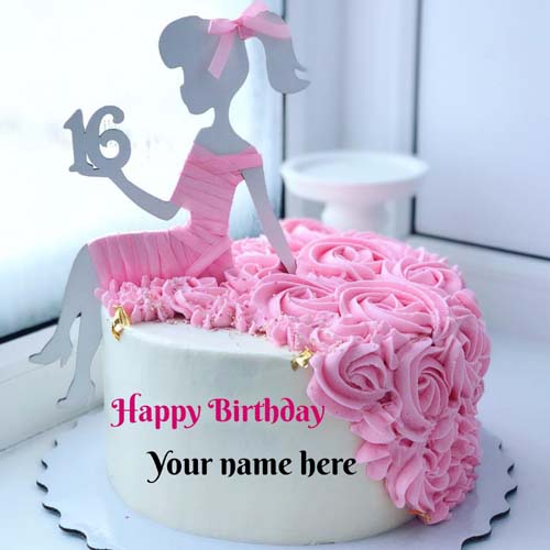 Sweet Sixteen Butter Cream Happy Birthday Name Cake 