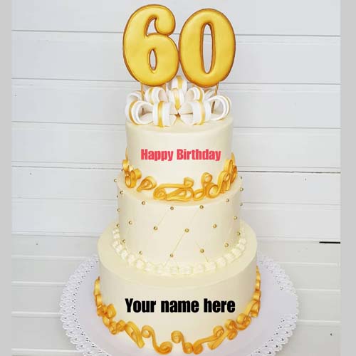 Happy 60th Birthday Wishes Cake With Name For Parents