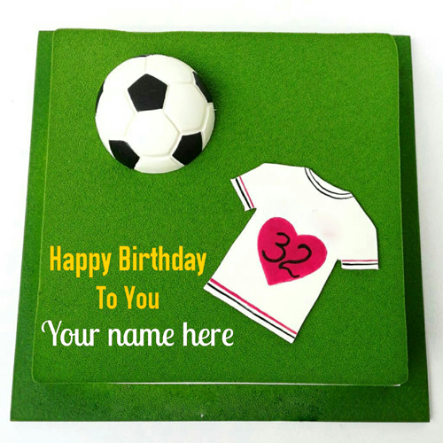 Football Special Birthday Cake With Name For Player