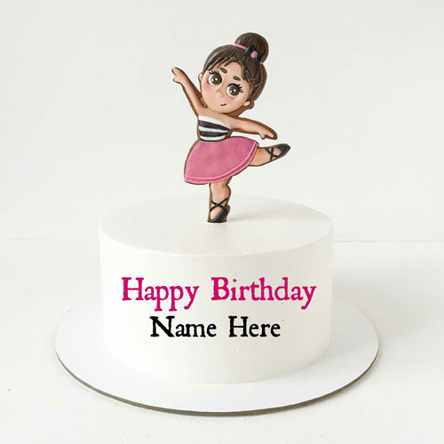 Cute Doll Birthday Cake For Sister With Name On It