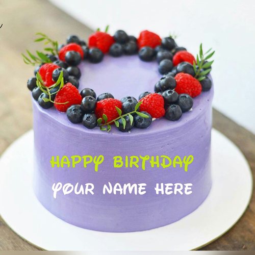 Write Name On Blueberry Birthday Cake For Sister