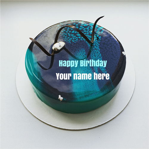 Blueberry marble birthday cake with Brother name