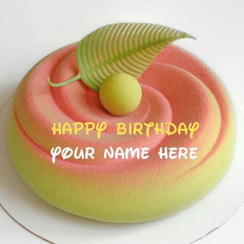 Peach Flavor Happy Birthday Cake For Dear Husband