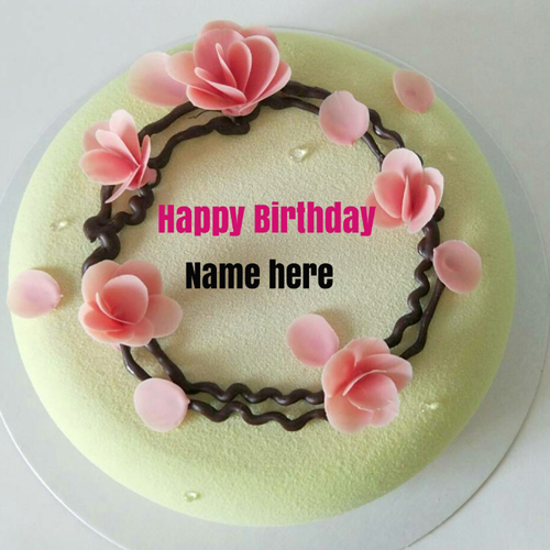Print name on Happy Birthday Cake For Hubby