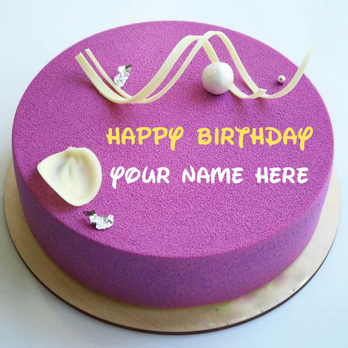Write Mother Name On Yummy Purple Color Birthday Cake