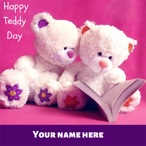 Cute Teddy Bear Day Wishes And Greeting Card With Name
