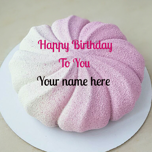 Rose Vanilla Velvet Birthday Cake With Name For Father