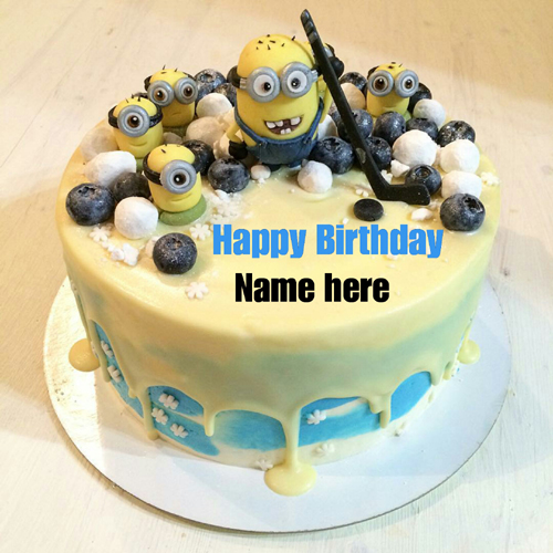 Minion Birthday Cake With Kid Name On It