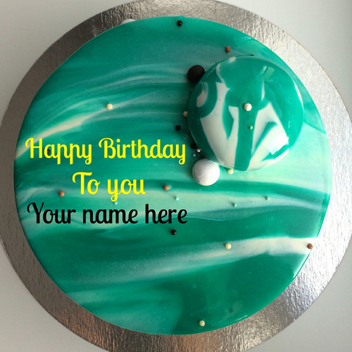 Mirror Glazed Floral Art Birthday Cake With Name 