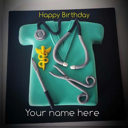 Happy Birthday Cake For Surgeon With Name On It