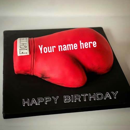Boxing Glove Special Birthday Name Cake For Boxer