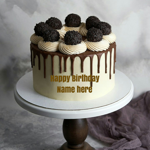 Vanilla Chocolate Birthday Cake With Name For Brother