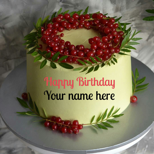 Write Name On Cherry Birthday Cake For Friend