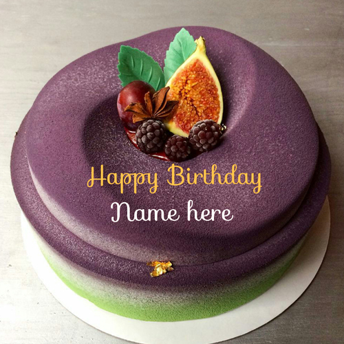 Write Name On Blackcurrant Velvet Cake For Hubby