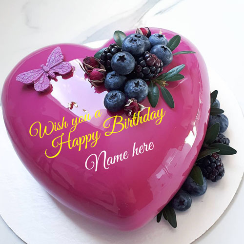 Happy Birthday Heart Cake With Name For Love