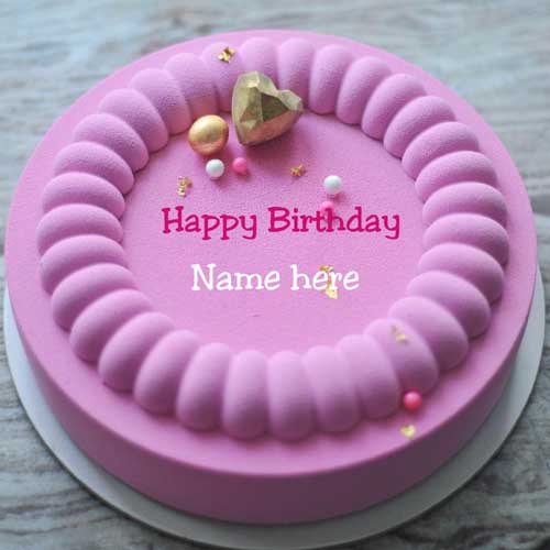 Pink Color Elegant Birthday Name Cake For Sister