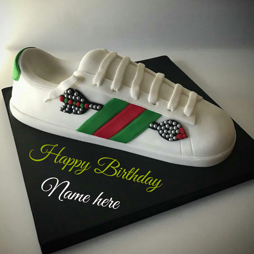 Sport Shoes Birthday Cake For Brother With Name