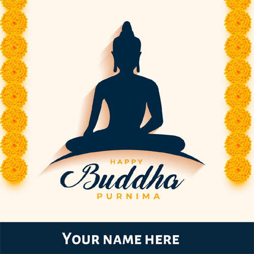 Write Name On Happy Buddha Purnima Greeting Card