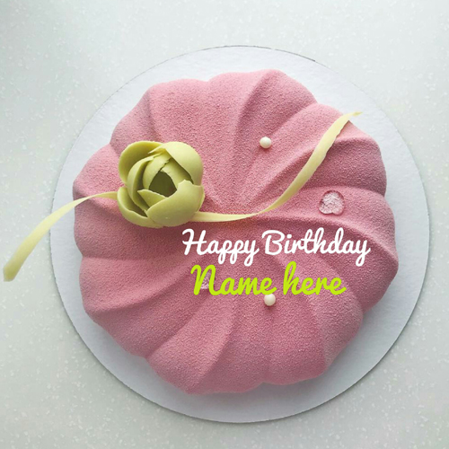Write Name On Beautiful Birthday Cake With Floral Art
