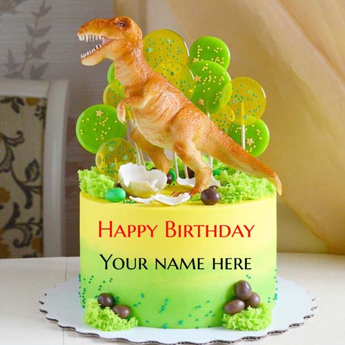 Dinosaur Birthday Cake For Kids With Name On It