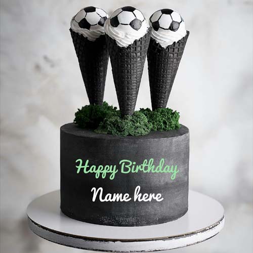 Football Special Birthday Cake With Name Edit