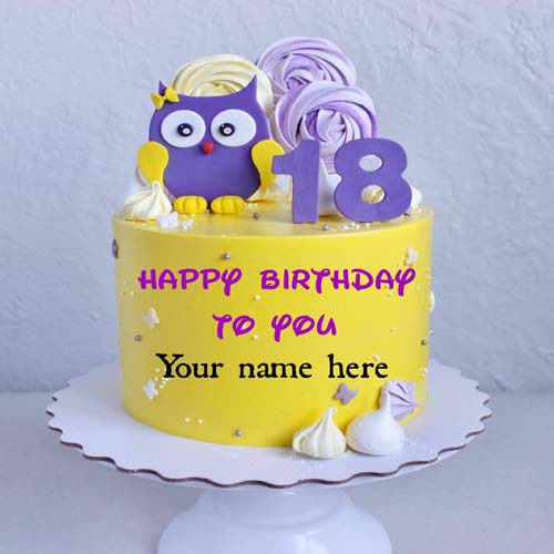 Happy 18th Birthday Wishes Cake With Name On It