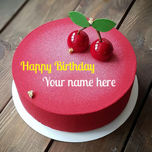 Cherry Flavor Birthday Wishes Cake For Friend With Name