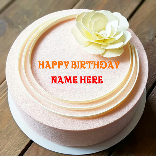 Vanilla Caramel Birthday Cake With Name On It For Daddy