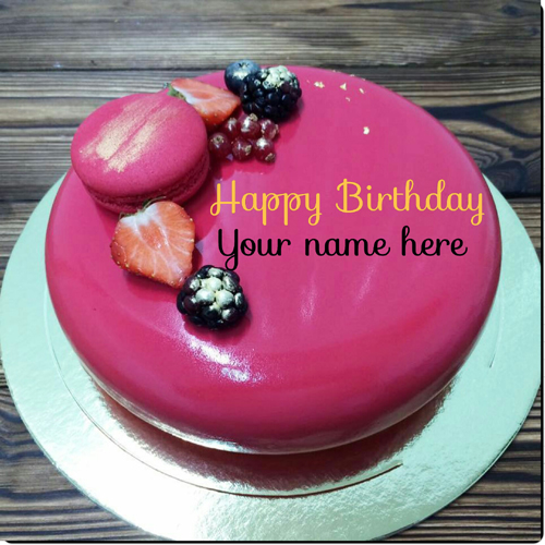 Beautiful Fruit Birthday Cake With Mother Name On It