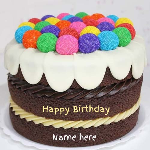 Get Your Name On Chocolate Birthday Cake with Color Pop