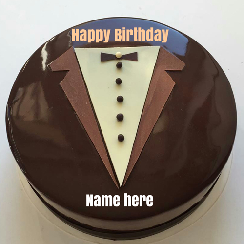 Chocolate Suit Birthday Cake With Name For Dear Papa
