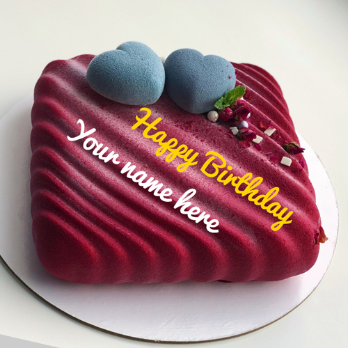 Print Name On Birthday Cake With Heart For Love