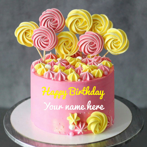 Strawberry Pineapple Cream Birthday Cake With Name