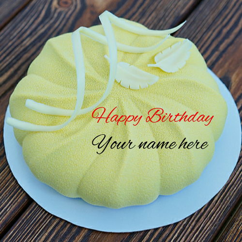 Pineapple Flavor Birthday Wishes Cake With Name On It