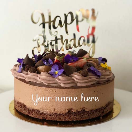 Chocolate Butter Cream Birthday Cake With Name On It