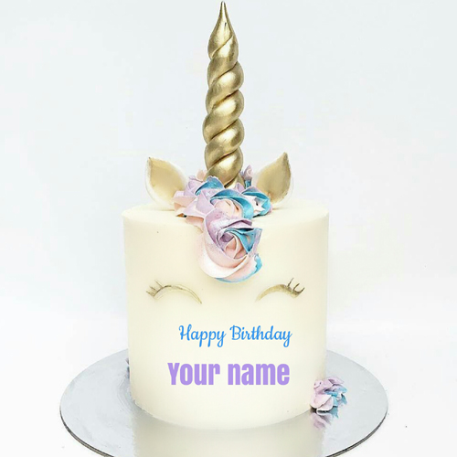 Birthday Wishes to Dear Sister Unicorn Cake With Name