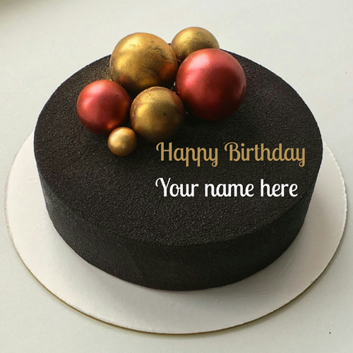 Chocolate Velvet Birthday Cake With Name On It