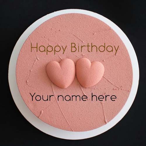 Generate Name On Heart Birthday Cake For Dear Wife
