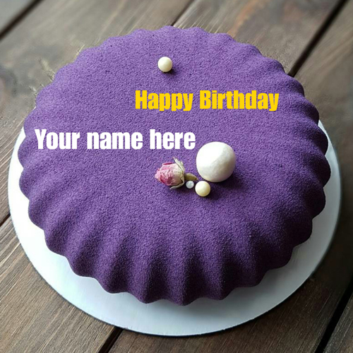 Blackcurrant Velvet Birthday Name Cake For Husband