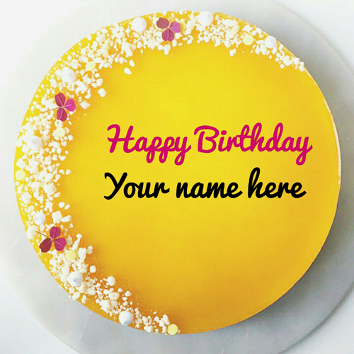 Mango Flavor Birthday Cake With Name For Dear Friend 