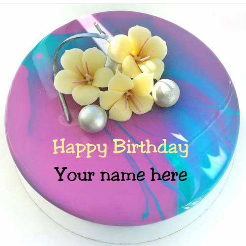 Floral Art Beautiful Birthday Cake With Name For Mummy