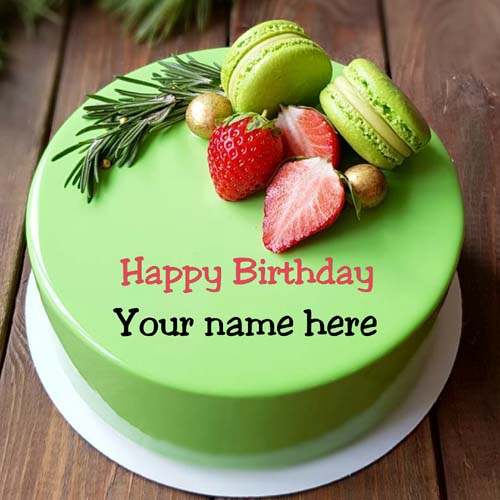 Pista Flavor Birthday Cake With Name On It For Brother