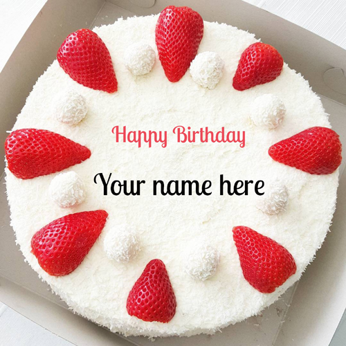 Strawberry vanilla birthday cake with sister name