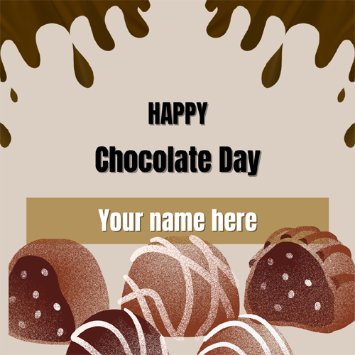 Happy Chocolate Day Valentine Greeting With Name On It