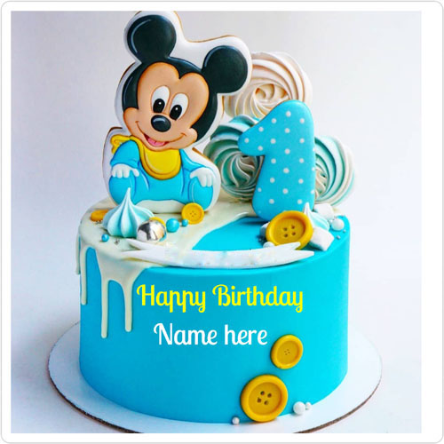 Mickey Mouse Theme Birthday Cake For 1 Year Kid