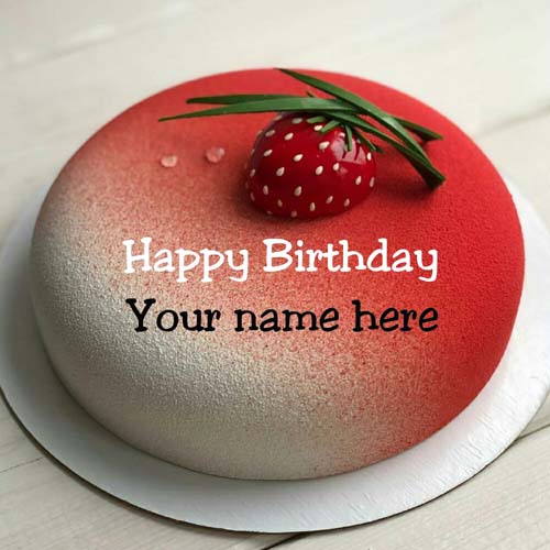 Red Velvet Birthday Name Cake For Husband