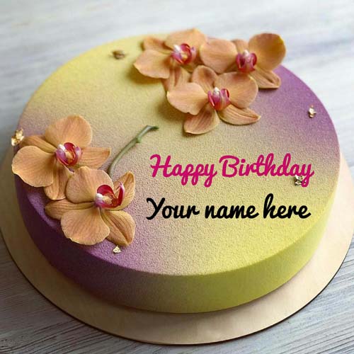 Generate Name On Flower Decorated Birthday Cake For Sis